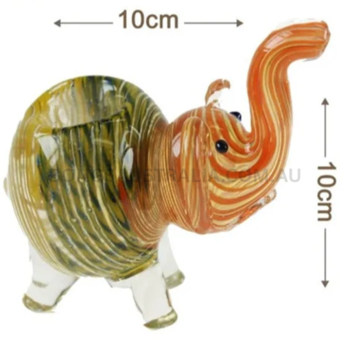 3G Elephant Coloured Glass Pipe 10cm