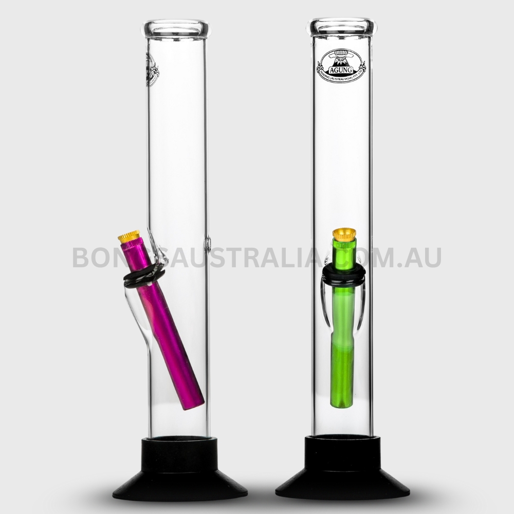 AGUNG Bonza Tube Straight Glass Bong Clear 31cm (2) AGUNG Bonza Tube Straight Glass Bong Clear 31cm (2)