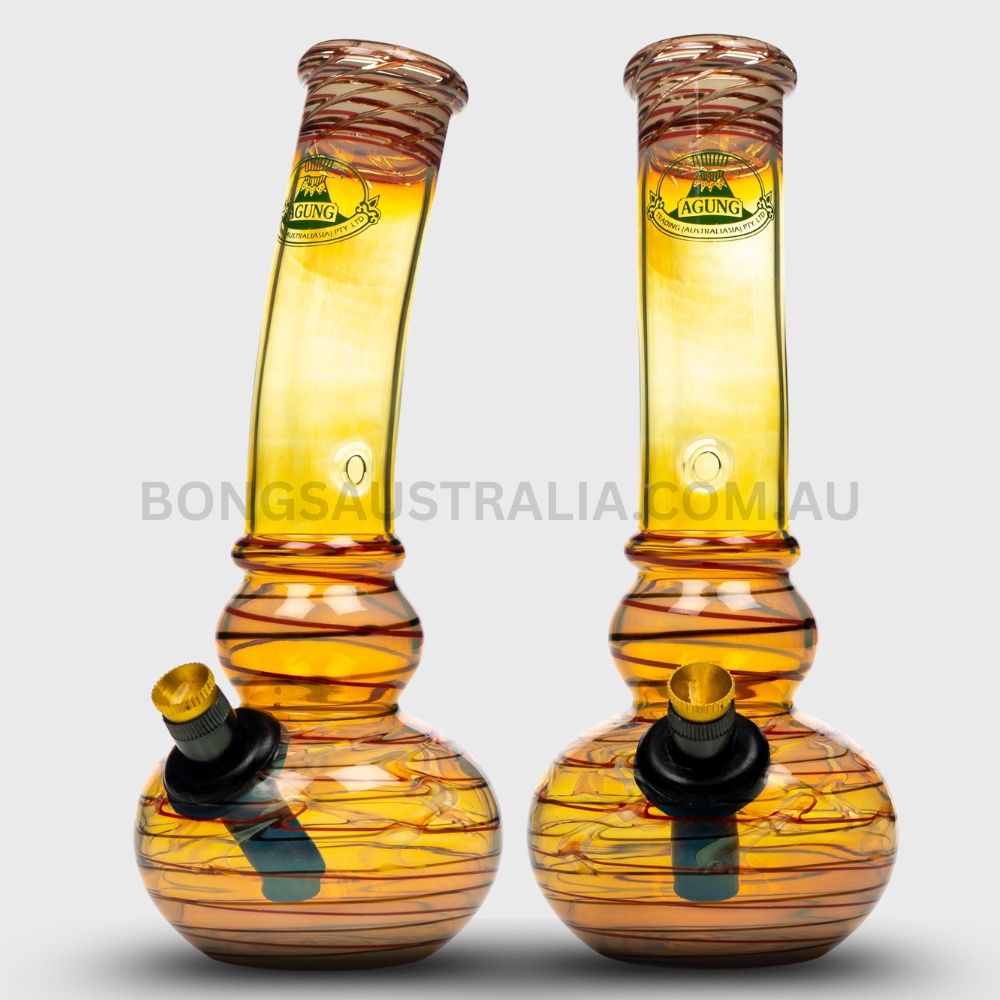 AGUNG Gold Fume Bong Amber 22cm (2) AGUNG Gold Fume Bong Amber 22cm (2)
