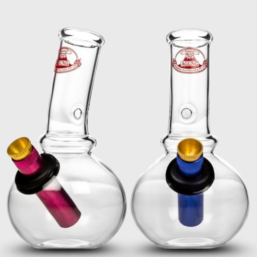 AGUNG Runt Compact Mini Bubble Glass Bong Clear 13cm (2)