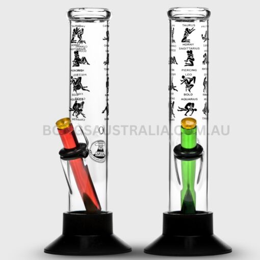 AGUNG Sexy Decal Design Straight Glass Bong Clear 24cm (2)