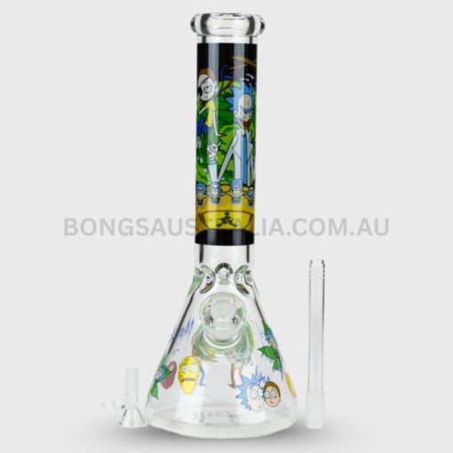BILLY MATE Glow in the Dark Rick and Morty Beaker Glass Bong 25cm (3)