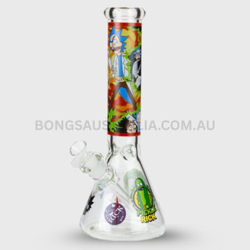 BILLY MATE Glow in the Dark Rick and Morty Beaker Glass Bong 25cm