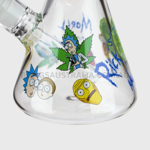 BILLY MATE Glow in the Dark Rick and Morty Beaker Glass Bong 25cm (9)
