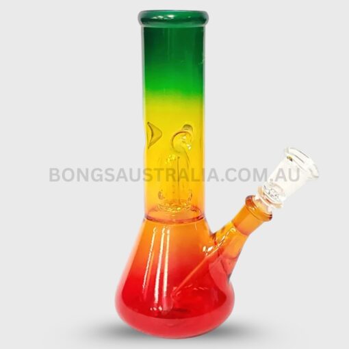 BILLY MATE Rasta Dome Perk Beaker Glass Bong 20cm