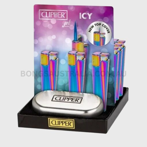 CLIPPER Icy Refillable Lighter with Silver Case (2)