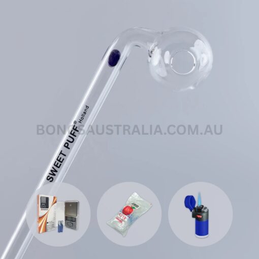 Combo Full X2 Sweet Puff Glass Pipe Coloured Balancer 14cm (1)