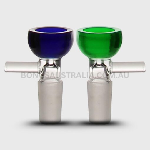 Double Wall Glass Cone Piece with Coloured Handle 14mm