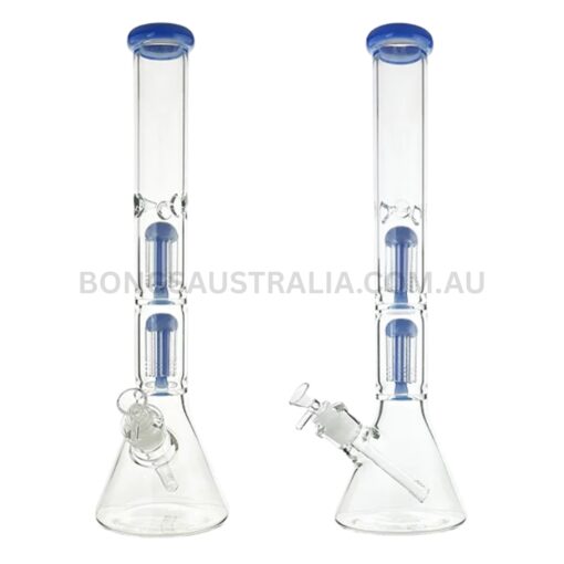 HAPPY420 Dual Tree Percolators Beaker Glass Bong 45cm (2)