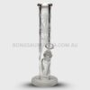 Happy420 Frosted Leaf Design Straight Glass Bong 25cm