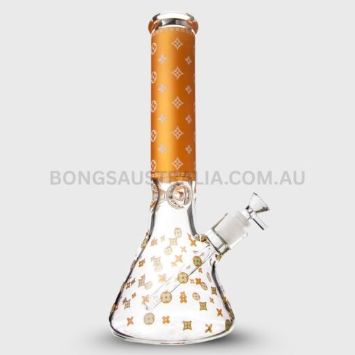 Happy420 Glow in the Dark Louis Vuitton Beaker Glass Bong 25cm (3)