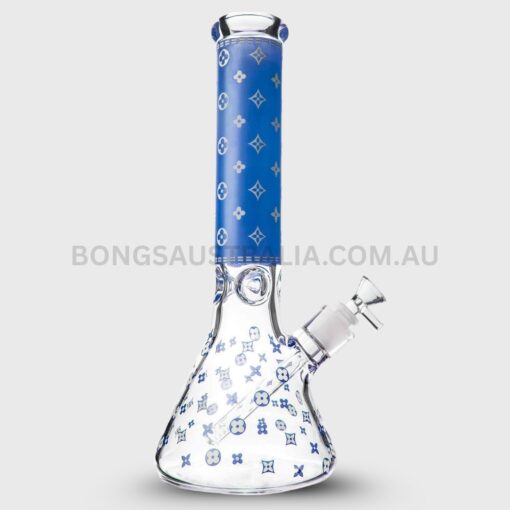 Happy420 Glow in the Dark Louis Vuitton Beaker Glass Bong 25cm (4)