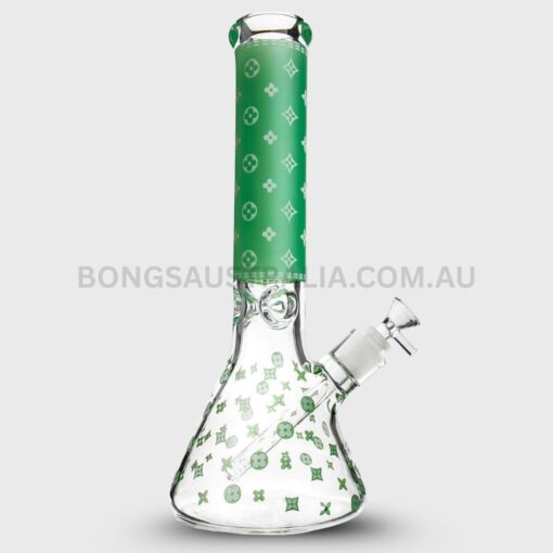 Happy420 Glow in the Dark Louis Vuitton Beaker Glass Bong 25cm (5)