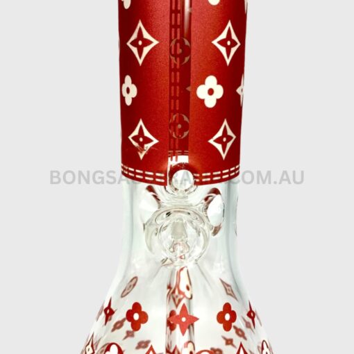 Happy420 Glow in the Dark Louis Vuitton Design Beaker Glass Bong 35cm (3)