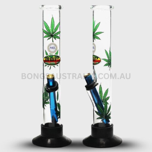 MWP Didgeridoo Bonza Pipe Straight Bong Green Leaf 31cm