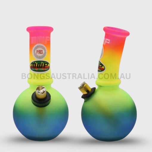 MWP Frosted Rainbow Design Bubble Glass Bong 19cm (2)