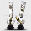 MWP Large Leaf Design Bubble Glass Bong Multicolour 30cm (2)