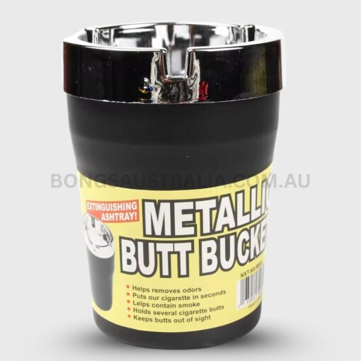 Small Butt Bucket Ashtray with Silver Lid 84mm
