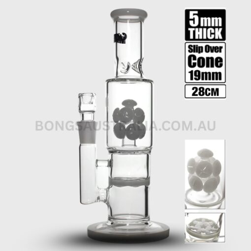 WEEDO Atomium and Blade Percolator Glass Bong White 28cm