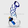 AGUNG Small Blue Swirl Bonza Bubble Bong 20cm