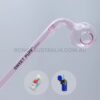 Curved Sweet Puff Glass Pipe Pink Balancer Combo X2 14cm