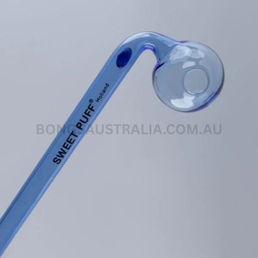 SWEET PUFF Holland Curved Sweet Puff Glass Pipe Blue Balancer 14cm