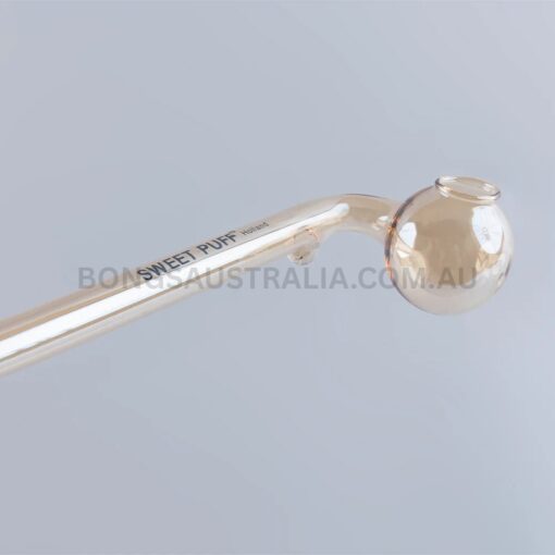 SWEET PUFF Holland Curved Sweet Puff Glass Pipe Gold Balancer 14cm (2)
