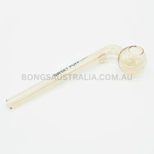 SWEET PUFF Holland Curved Sweet Puff Glass Pipe Gold Balancer 14cm (4)