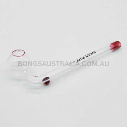 SWEET PUFF Holland Glass Sweet Puff Pipe Red Rim Balancer 10cm (2)