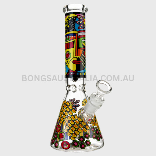 Billy Mate Striking Abstract Design Beaker Glass Bong 25cm