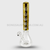 STONE AGE Metallic Gold Leaf Straight Glass Bong 44cm