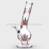 MWP Multi-Colour Leaf Design Bent Bubble Glass Bong 28cm MWP016