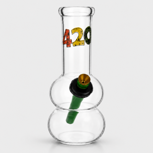 420 Double Bubble with Bonza Stem Glass Bong 20cm