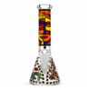 DOWN UNDER Abstract Tribal Face Glass Beaker Bong 25cm SKU_ DU-120050