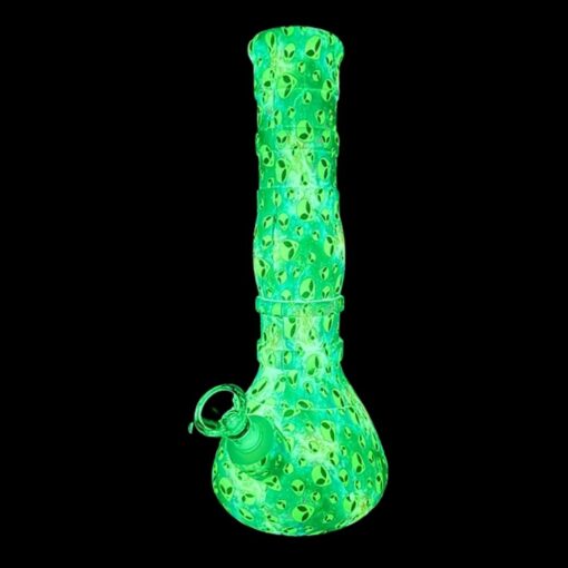 DOWN UNDER Alien Glow In The Dark Silicone Beaker Bong 28cm (2)