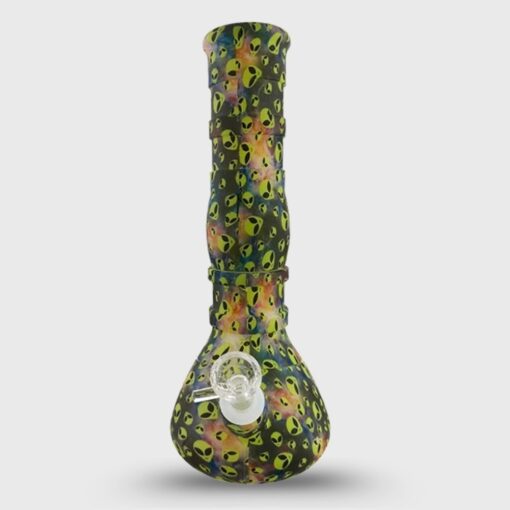 DOWN UNDER Alien Glow In The Dark Silicone Beaker Bong 28cm