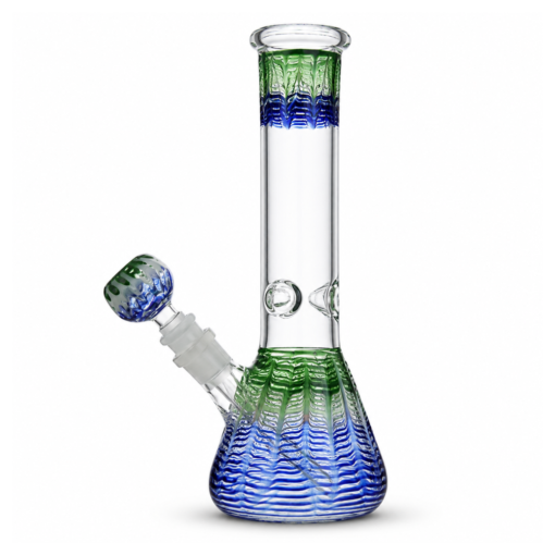 DOWN UNDER Colored Swriled Glass Beaker Bong 25cm SKU_ DU-12731