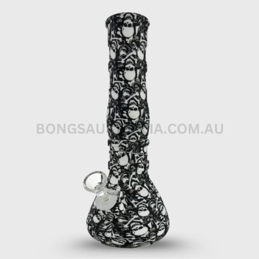 DOWN UNDER Crossbones Skull Durable Waterpipe Silicone Beaker Bong 28cm SKU_ DU-15063 Crossbone