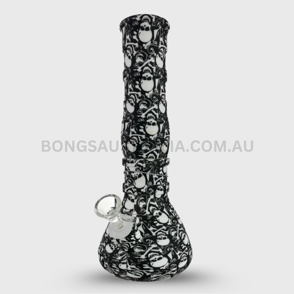 DOWN UNDER Crossbones Skull Durable Waterpipe Silicone Beaker Bong 28cm SKU_ DU-15063 Crossbone DOWN UNDER Crossbones Skull Durable Waterpipe Silicone Beaker Bong 28cm SKU_ DU-15063 Crossbone