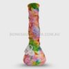 DOWN UNDER Glow In The Dark Psychedelic Swirl Silicone Beaker Bong DU-21130 GID Swirl