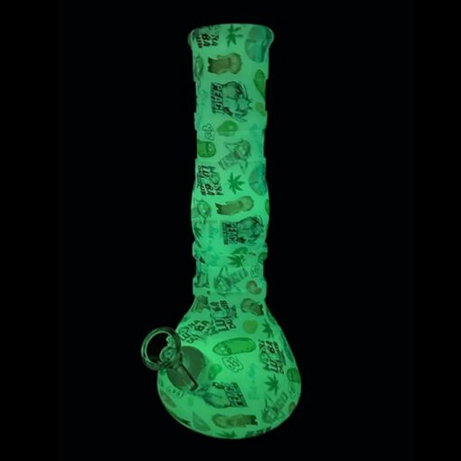 DOWN UNDER Glow In The Dark Rick and Morty Silicone Beaker Bong 28cm DU-21130 GID R&M (2)