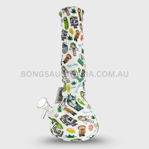 DOWN UNDER Glow In The Dark Rick and Morty Silicone Beaker Bong 28cm DU-21130 GID R&M