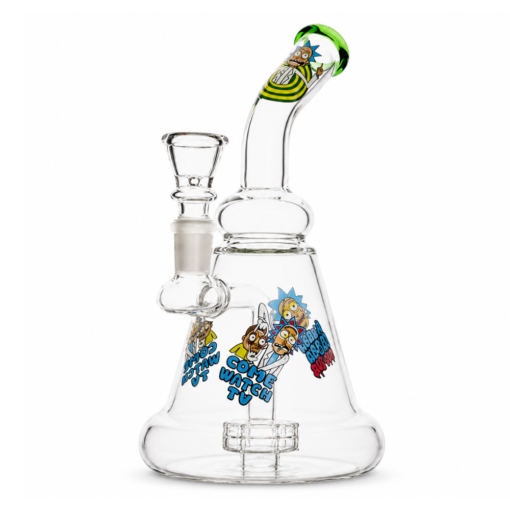 DOWN UNDER Rick and Morty Large Base Circ perc Glass Beaker Bong DU-12737-10