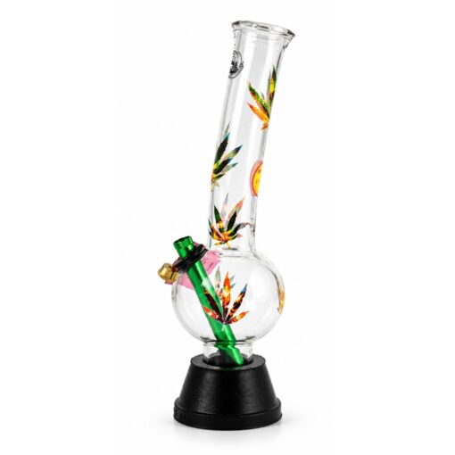 AGUNG COLOURED LEAF Bubble Glass Bong 33cm 1193