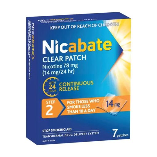 Nicabate Clear Patch Quit Smoking Step 2 14mg 7 Patches