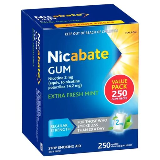 Nicabate Gum 2mg Extra Fresh 250 Pieces Exclusive Size