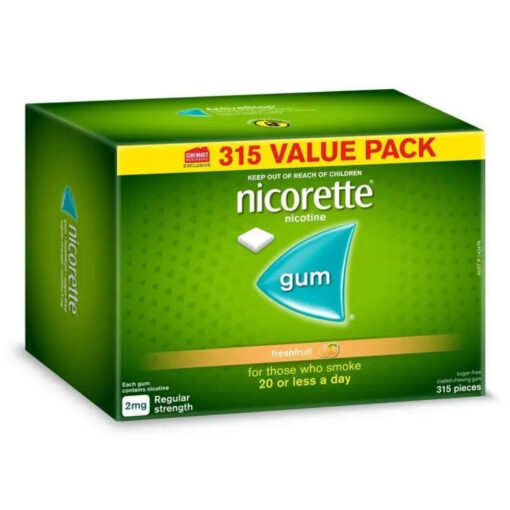 Nicorette Gum 2mg Fresh Fruit 315 Pieces Exclusive Size