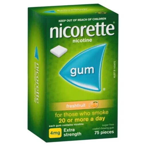 Nicorette Gum 4mg Fresh Fruit 75 Pieces
