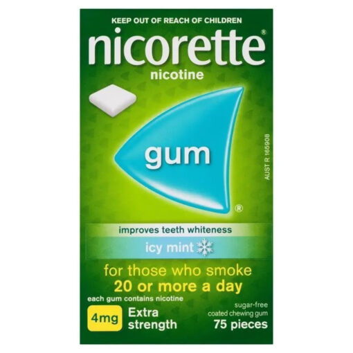 Nicorette Gum 4mg Icy Mint 75 Pieces