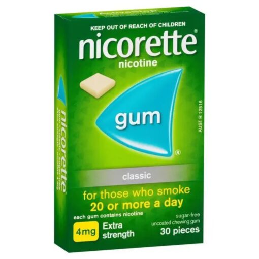 Nicorette Quit Smoking Extra Strength Nicotine Gum Classic 30 Pack